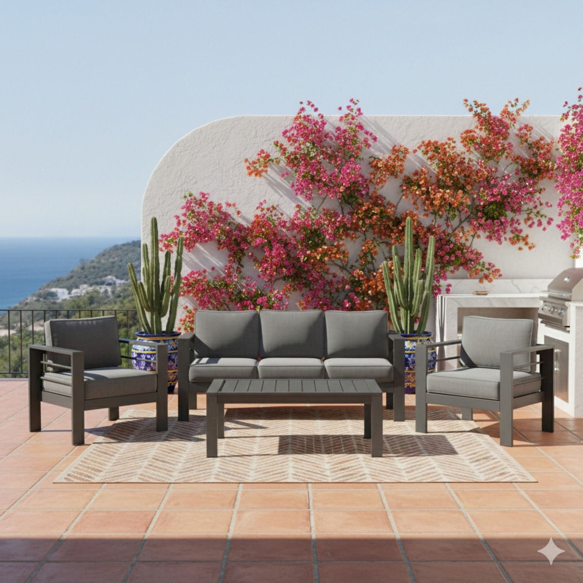 All-Weather Outdoor Patio Set with Thick Cushions - Multiple Colors
