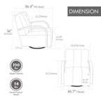 360° Swivel Accent Chair with Armrests - Beige or Dark Gray