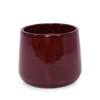 Bean Paste Red 4-Piece Ceramic Planter Pot Set with Drainage Hole - Indoor Outdoor