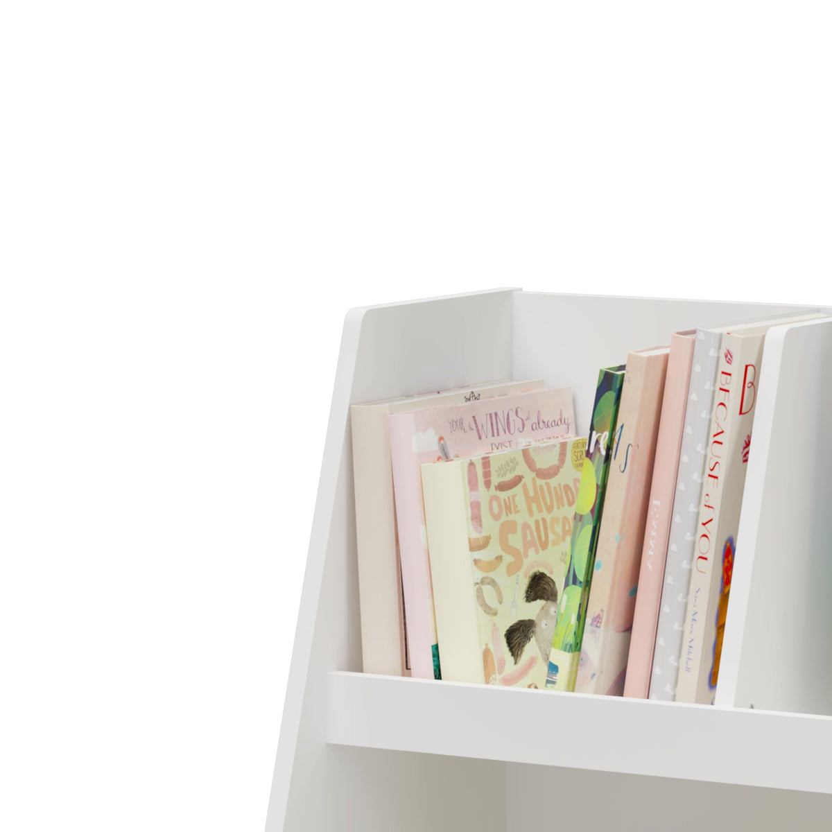 Kids Bookshelf and Toy Organizer with 5 Cubbies - White