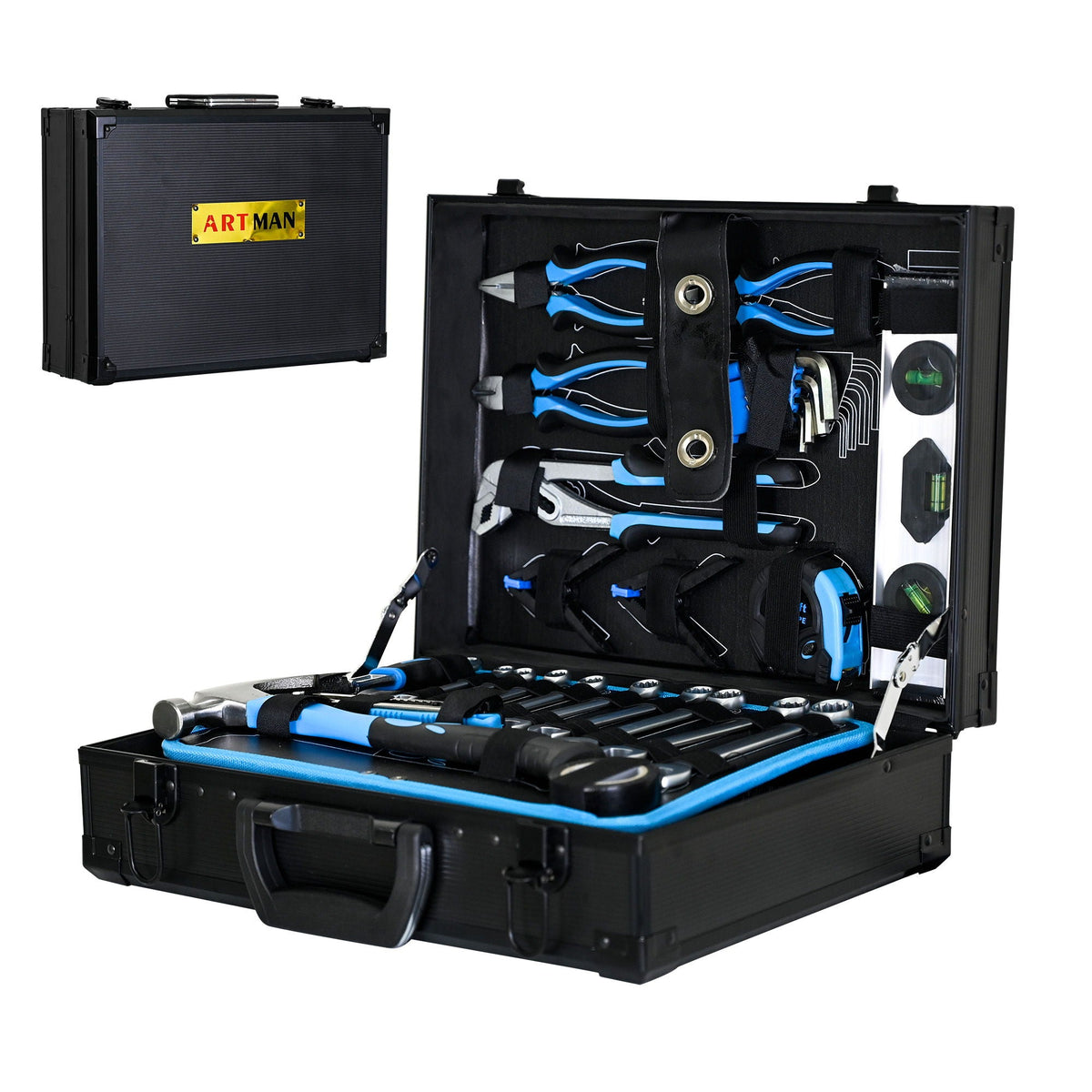 247-Piece Basic Home Maintenance Tool Kit with Aluminum Case - Blue