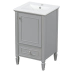 Retro Bathroom Vanity With Sink with Soft-Closing Doors - Green or Dark Gray