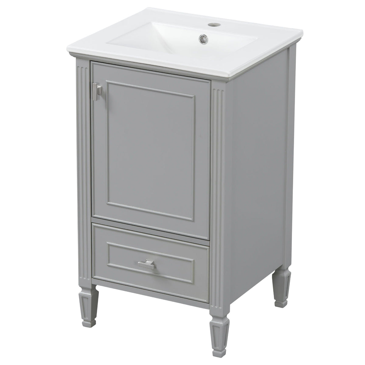 Retro Bathroom Vanity With Sink with Soft-Closing Doors - Green or Dark Gray