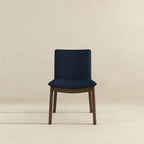 Mid-Century Modern Solid Wood Dining Chair Set with Fabric Upholstery - Multiple Colors