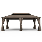 14' x 24' Hardtop Gazebo with Drainage System - Brown or Grey