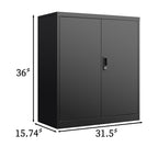 Metal Storage Cabinet With Locking Doors And Adjustable Shelf