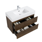 Alice Wall-Mounted Bathroom Vanity with Integrated Sink - Black or White