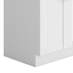 White Laundry Cabinet with Stainless Steel Sink and Pull-Out Faucet