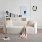 82" Curved Boucle Sofa with Soft Cushions - White