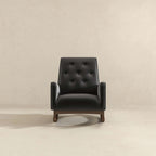 Mid-Century Modern Rocking Chair with High Density Foam Cushion - Dark Gray