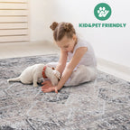 PAYAS Collection 5.3X7.6 Rug with Stain-Resistant Polyester - Cream