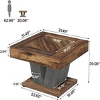 Square Coffee Table with Crisscross Base - Brown / Black