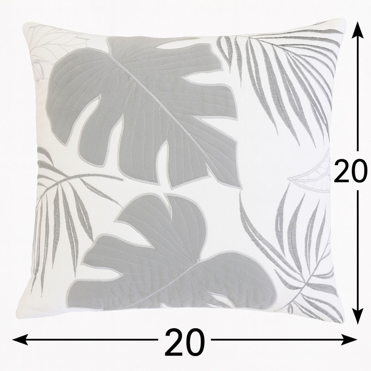 Autumn Vibes Leaf Accent Pillow with Soft Texture - Green, Dark Gray, Light Blue, Yellow, Orange