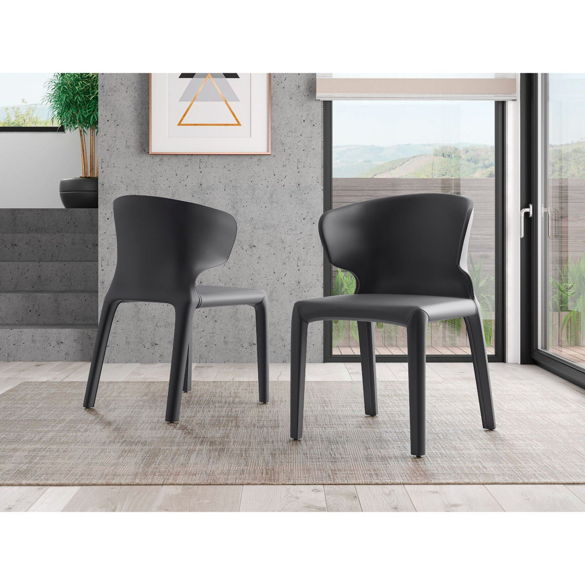 Conrad Dining Chair Set of 2 with Metal Frame - Multiple Colors