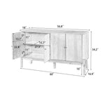 Vintage Sideboard Buffet Cabinet with 4 Doors - Brown or Natural