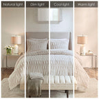 Full/Queen Back Print Long Fur Comforter Mini Set