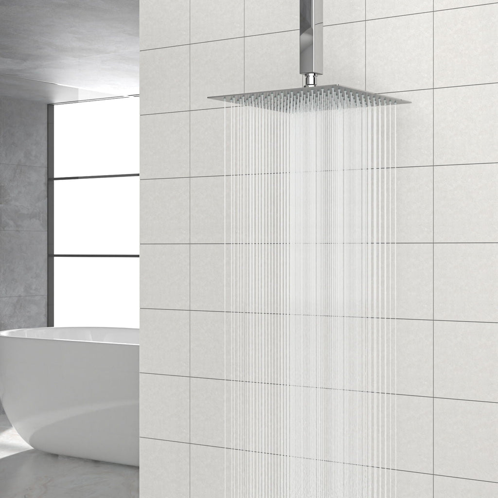 10" Square Rainfall Shower Head with 360° Adjustability – Multiple Colors