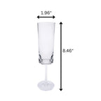 Oval Halo Unbreakable Plastic Champagne Flutes with Acrylic Construction - Clear