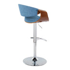 Mid Century Modern Adjustable Barstool Set with Swivel and Footrest - Multiple Colors