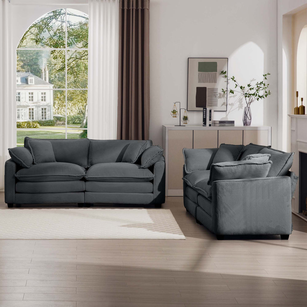 Oversized Deep-Seat Fabric Sofa & Chair Sets