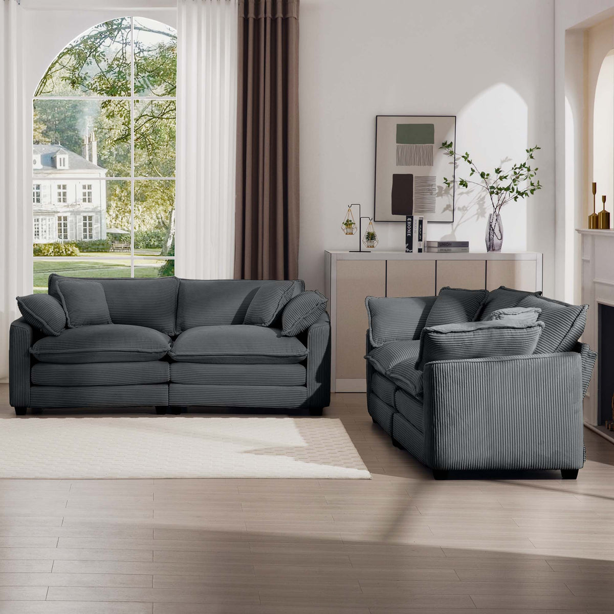 Oversized Deep-Seat Fabric Sofa & Chair Sets