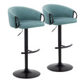 Adjustable Swivel Barstool Set with Rounded T Footrest - Multiple Colors