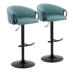 Adjustable Swivel Barstool Set with Rounded T Footrest - Multiple Colors