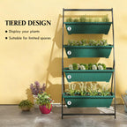 4-Tier Vertical Raised Garden Planter with 4 Boxes - Steel & Polypropylene
