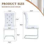 Elegant Design Upholstered Dining Chairs with Crystal Details - Multiple Colors