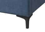 Fully Upholstered Bed with Large Pillowed Headboard - Light Blue or Light Brown