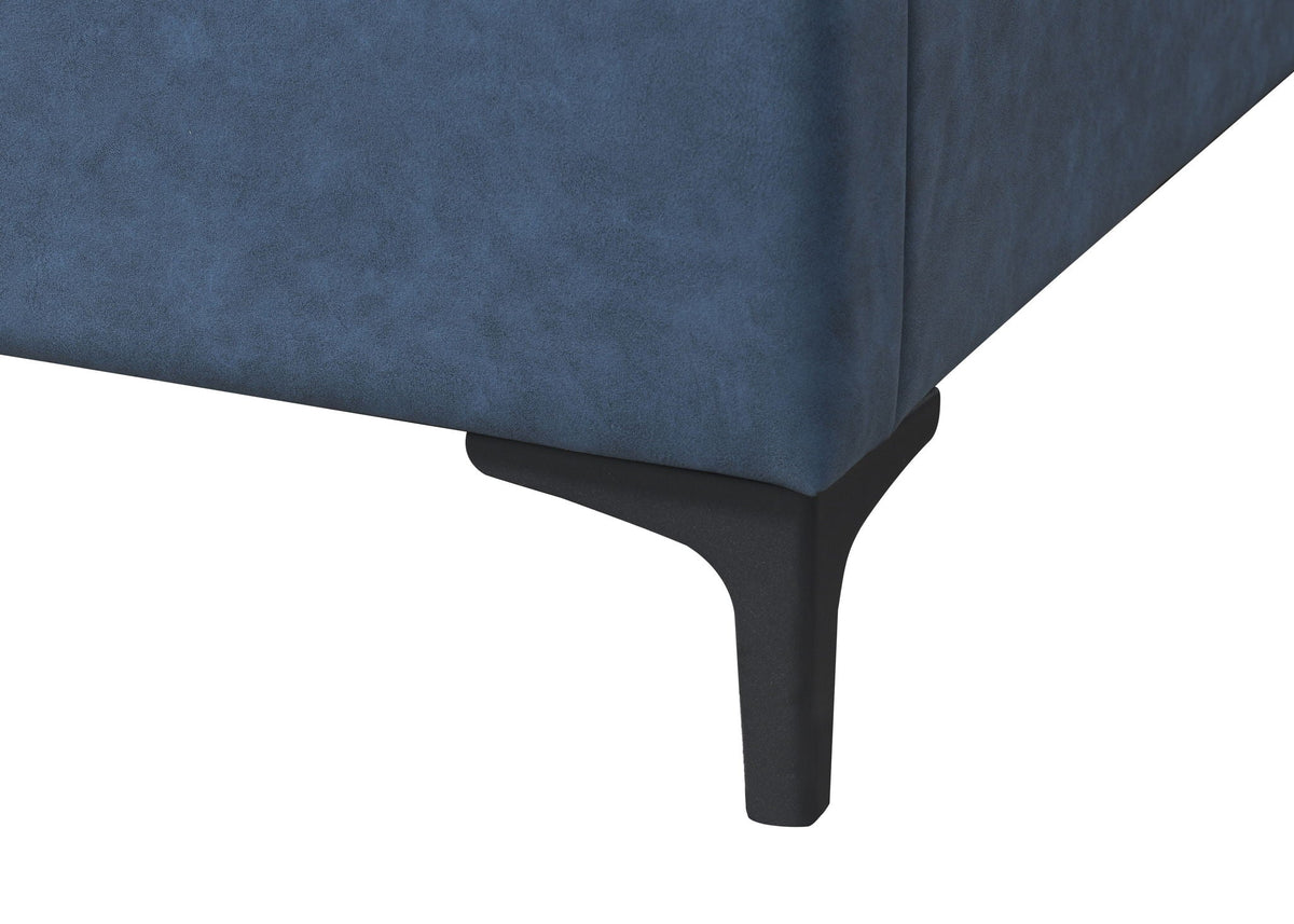 Fully Upholstered Bed with Large Pillowed Headboard - Light Blue or Light Brown