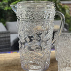 Unbreakable Plastic Water Pitcher with Lid and Spout - White