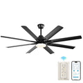 Smart Ceiling Fan With 8 Blades, Voice Remote Control, 6 Wind Speeds