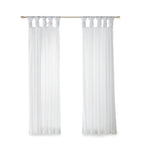 Twist Tab Voile Sheer Window Pair with Twisted Tab Tops - White