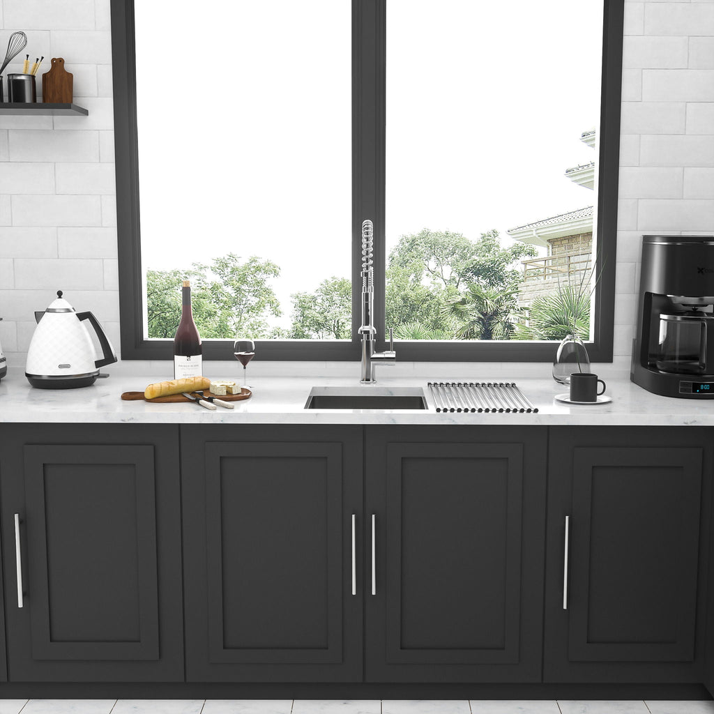 Modern Undermount Stainless Steel Kitchen Sink 16 Gauge, Deep Single Bowl - Gray