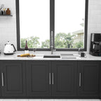 Modern Undermount Stainless Steel Kitchen Sink 16 Gauge, Deep Single Bowl - Gray