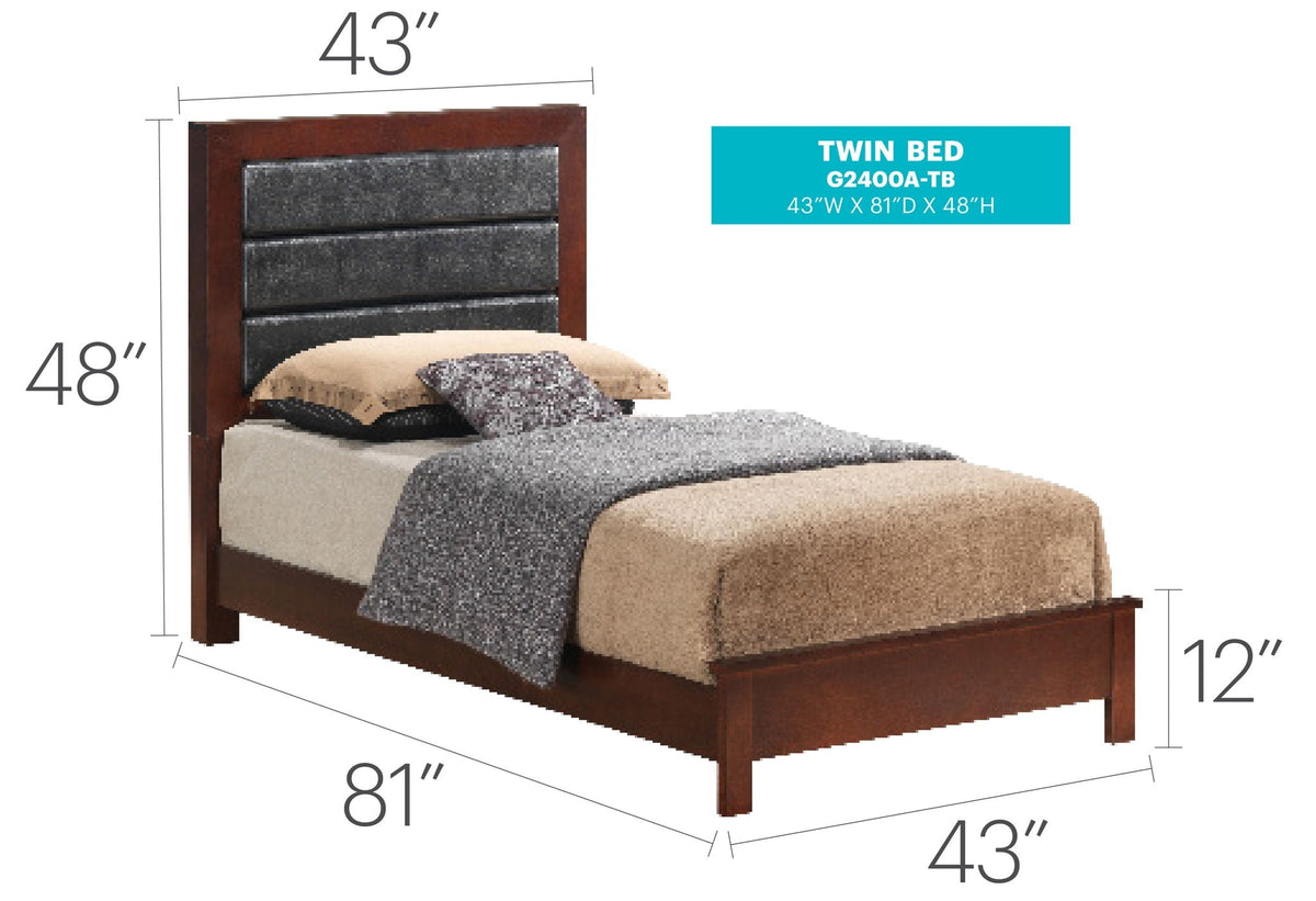 Transitional Modern Panel Bed with Wood Construction - Multiple Colors