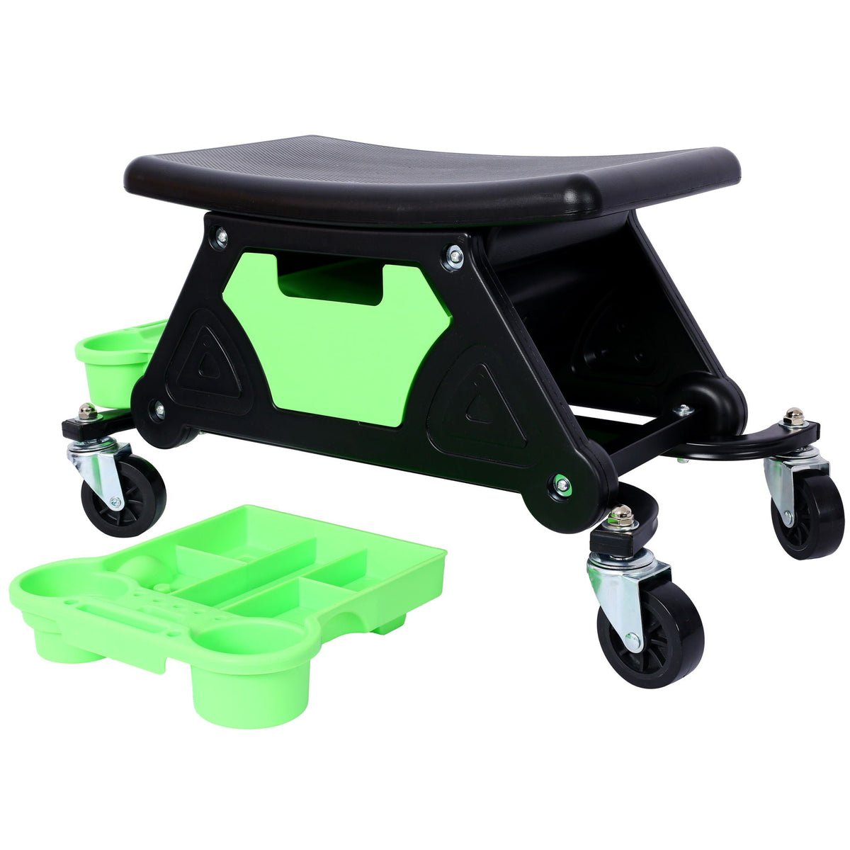 Heavy Duty Mechanic Stool with Tool Storage - Green
