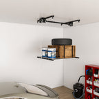 Overhead Garage Storage Rack with Crank System - Black or White