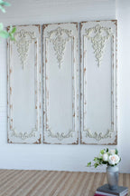 Large Wooden Rectangle Hanging Panels - Set of 3, White