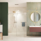 Pearl Silver Sliding Frameless Shower Door with Easy Clean Tempered Glass