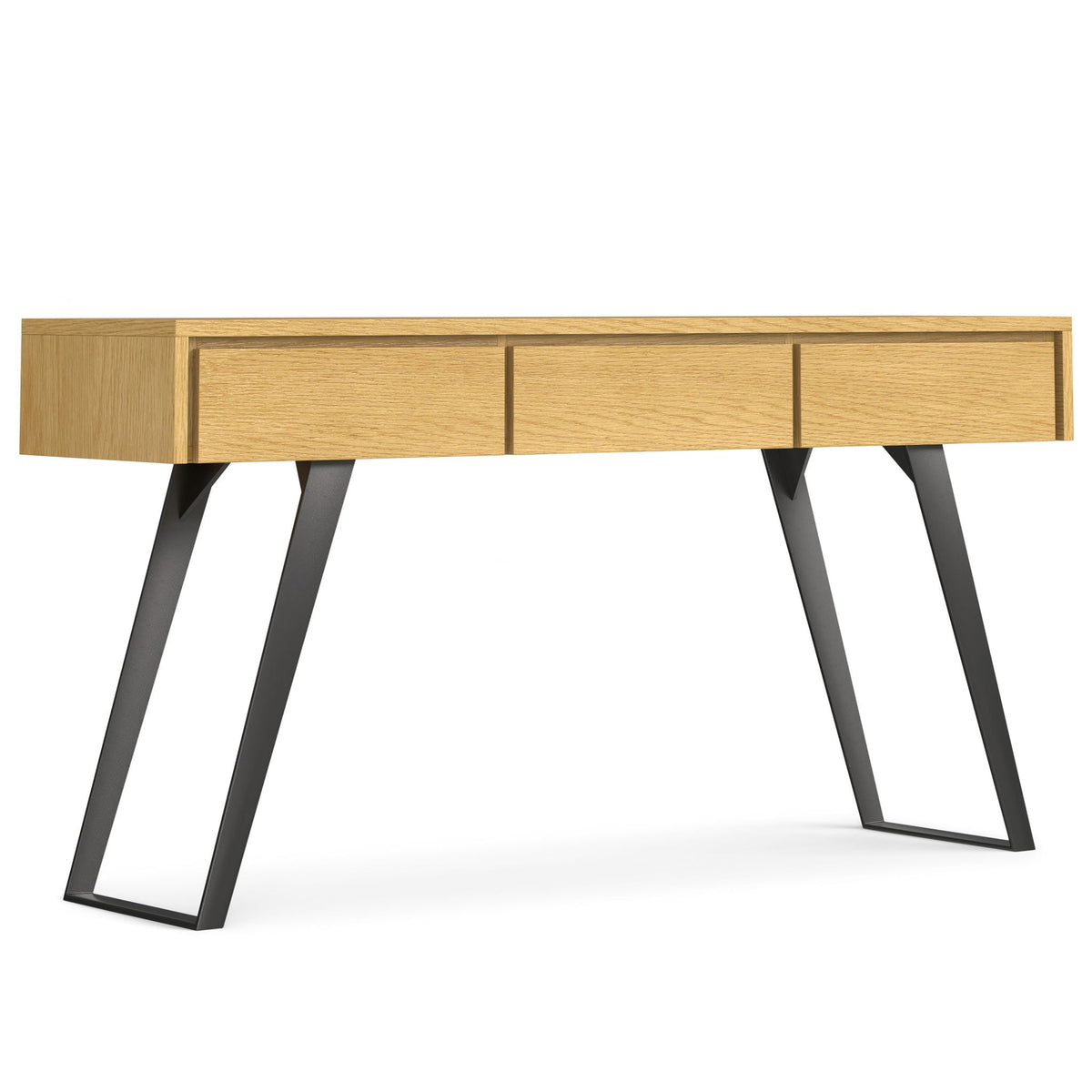 Oak Console Sofa Table with Storage Drawers - Lowry