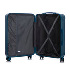 3-Piece ABS Spinner Wheel Luggage Set 20"/24"/28" Dark Blue