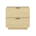 Modern Nightstand with Two Drawers - Chrystie - Black or Light Brown