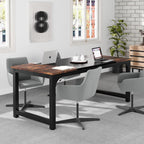 Executive Office Desk with Thick Frame - Brown / Black