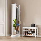 3 In 1 Multifunctional Full-Length Clothing Mirror with Rotating Design - Dark Brown, Black, White, Light Brown