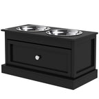 PawHut Large Elevated Dog Bowls with Storage Drawer