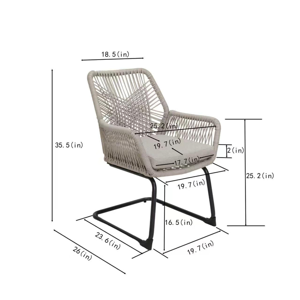 Light Patio Chair with Cushioned Spring Support – Light Brown