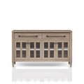 Buffet with Glass Cabinet Doors and Power Ready Feature - Sand