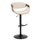 Mid Century Modern Adjustable Barstool Set with Swivel and T Footrest - Multiple Colors